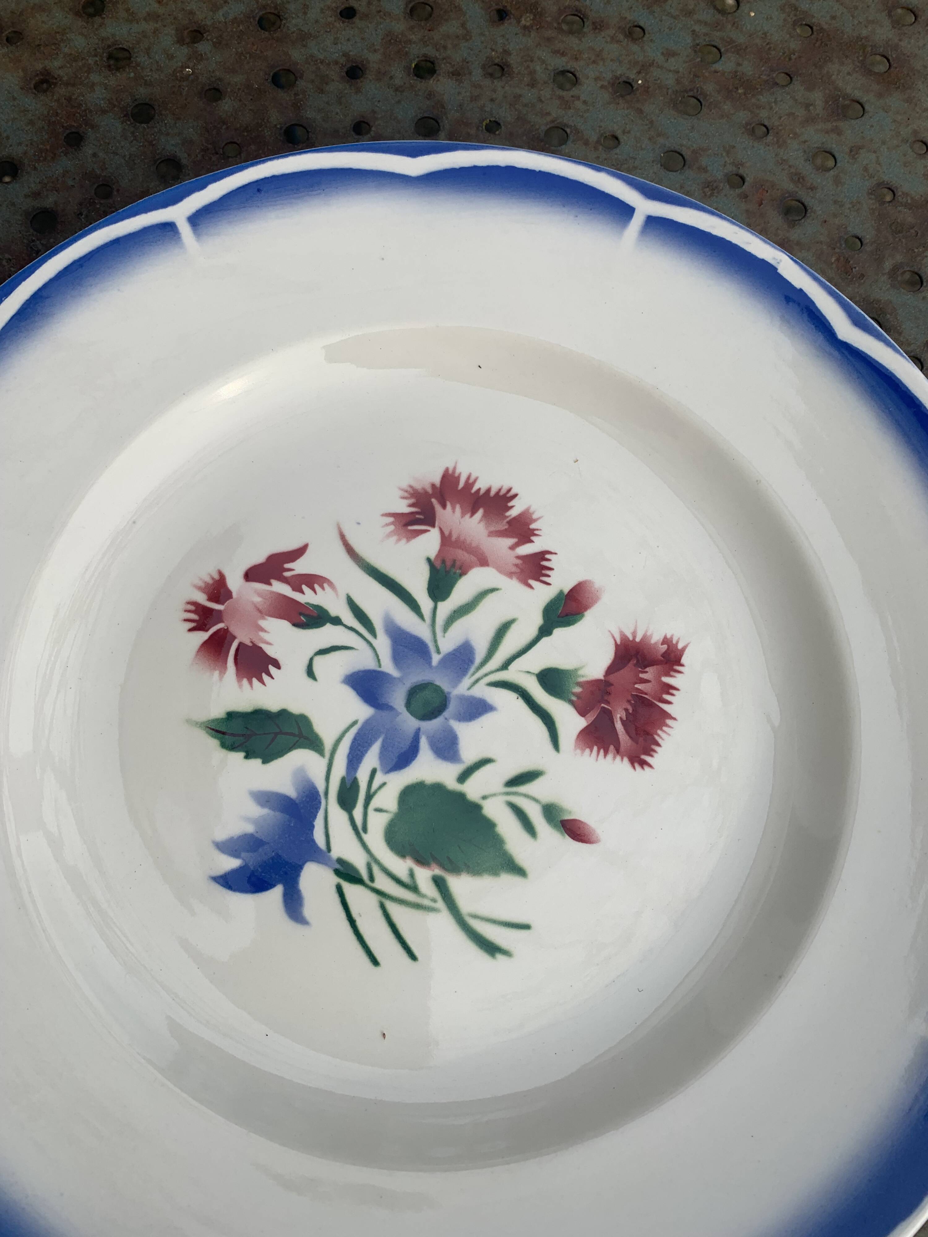 Cake dish, Elorn model, Digoin, Sarreguemines, vintage