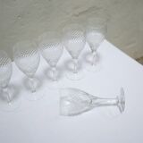Series of 10 vintage crystal water glasses