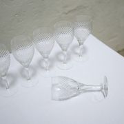 Series of 10 vintage crystal water glasses