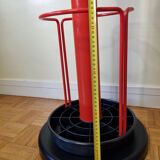 Coat rack in orange lacquered metal published by Seccose, 80s