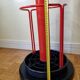 Coat rack in orange lacquered metal published by Seccose, 80s