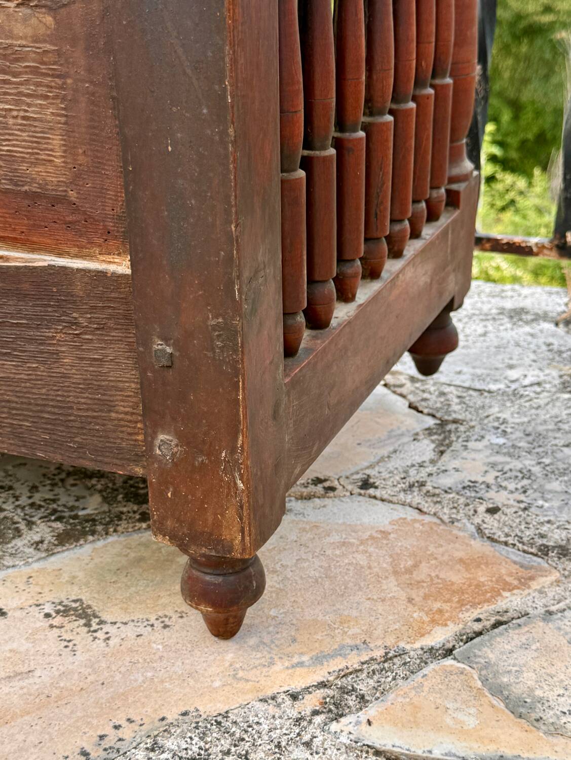 Molded and carved walnut panetière, 19th century.