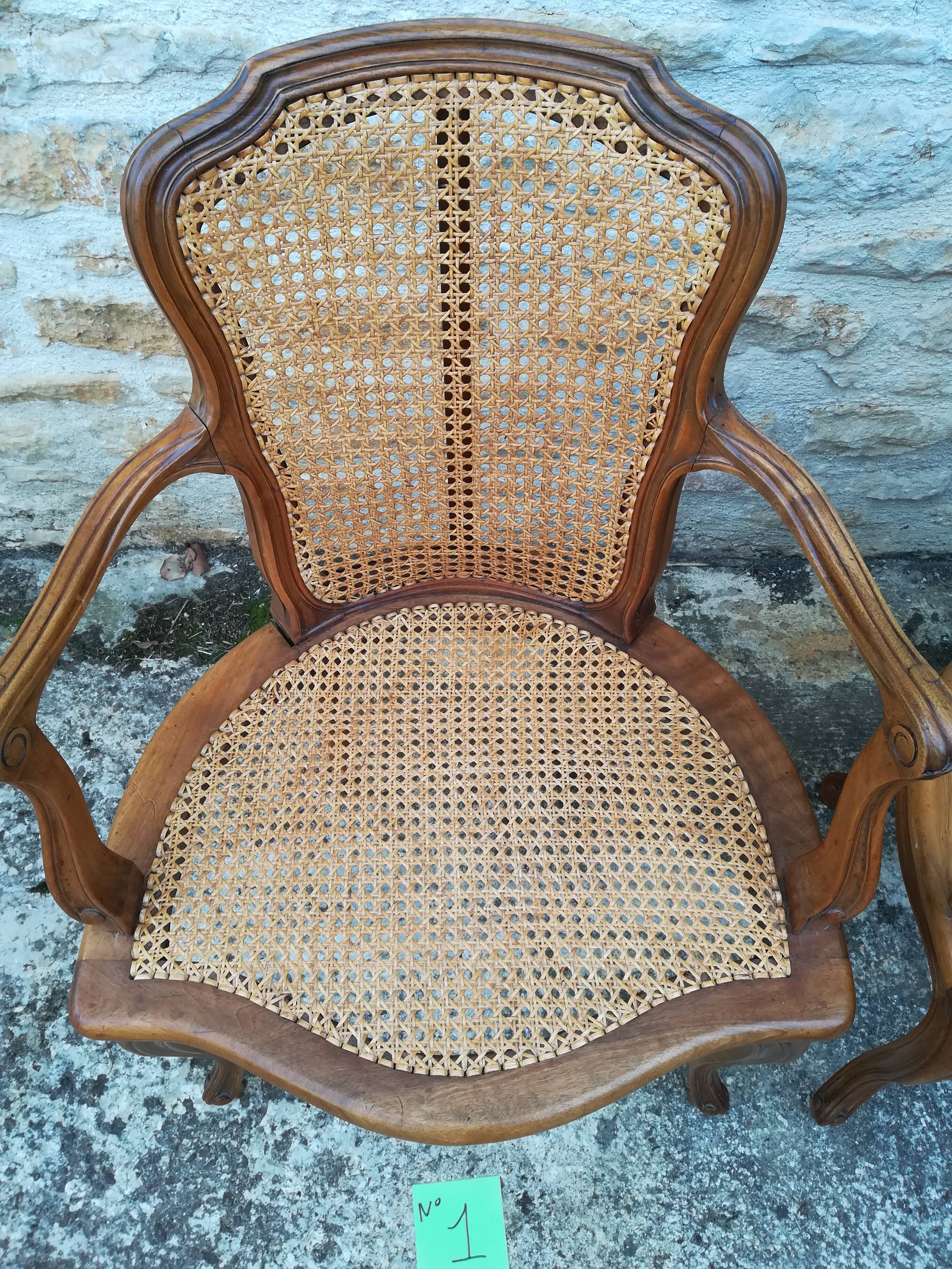 Louis xv style canne chairs