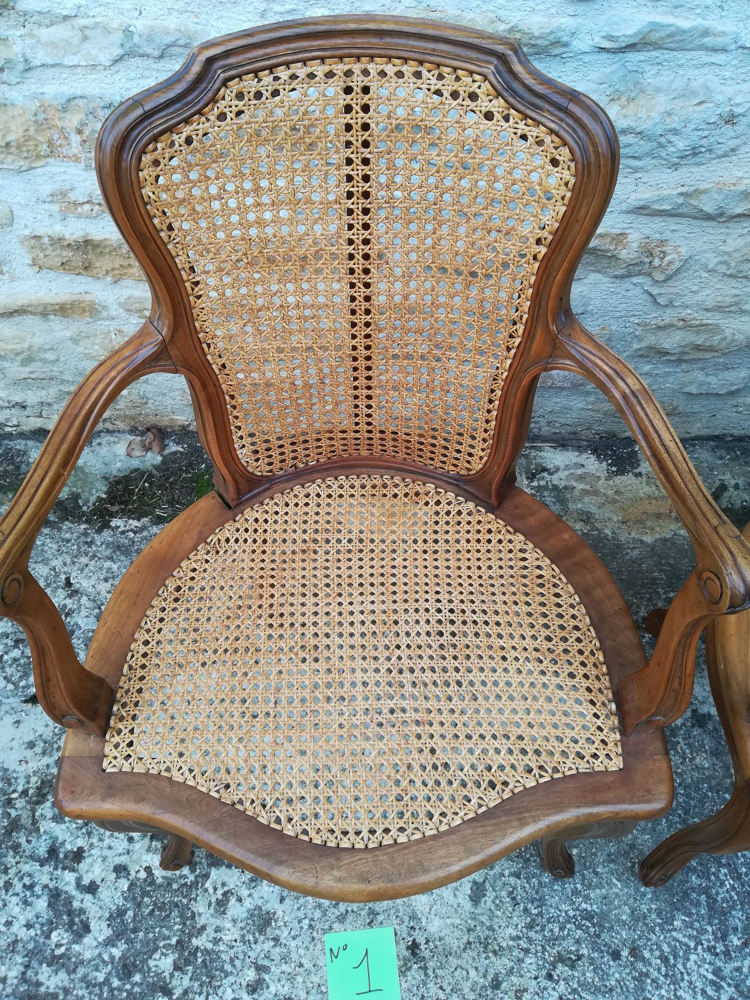 Caned armchairs in Louis XV style