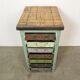 Commode industrielle en fer vert, années 1950