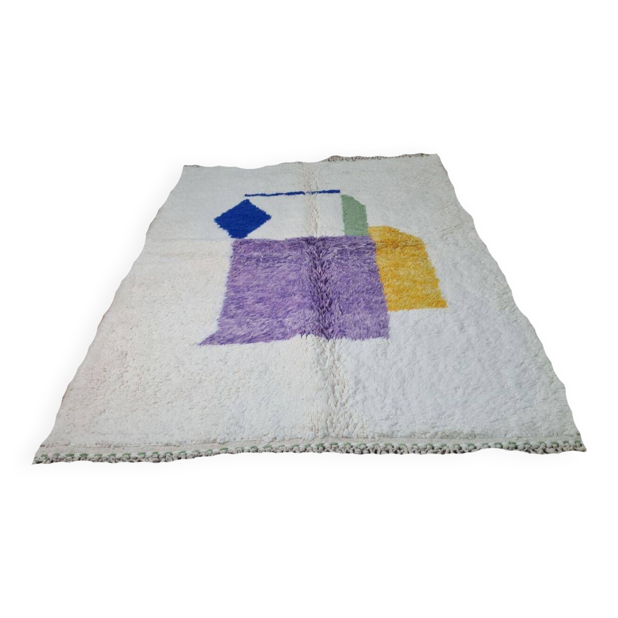 Colorful handmade wool Berber rug 250 x 150 cm