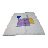 Colorful handmade wool Berber rug 250 x 150 cm