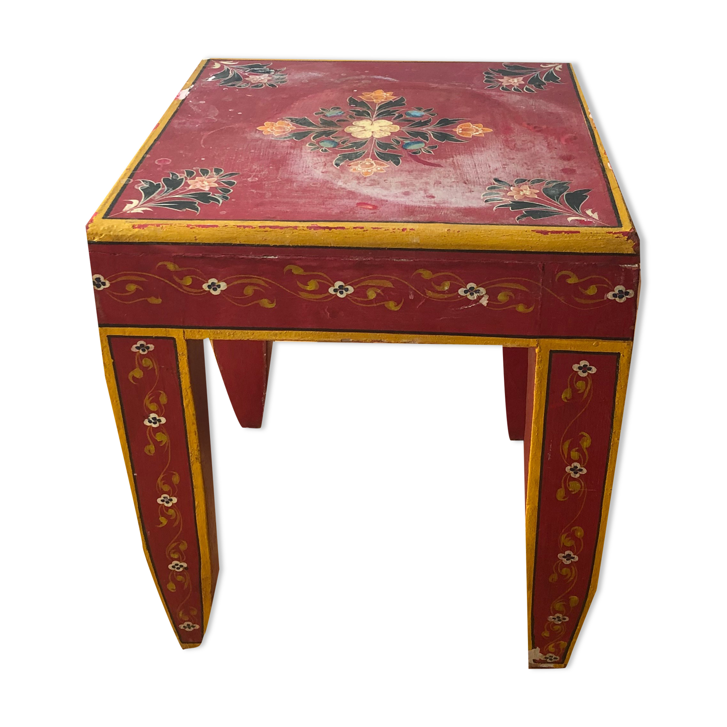 Old boo coffee table wood and hand painting