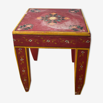 Table basse boho bois et peinture main