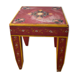 Table basse boho bois et peinture main