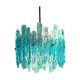 Turquoise lucite vintage pendant lamp, 1970's