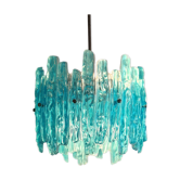 Lampe à suspension vintage en lucite turquoise, années 1970