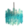 Turquoise lucite vintage pendant lamp, 1970's