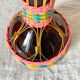 Vintage amber glass bottle scoubidou