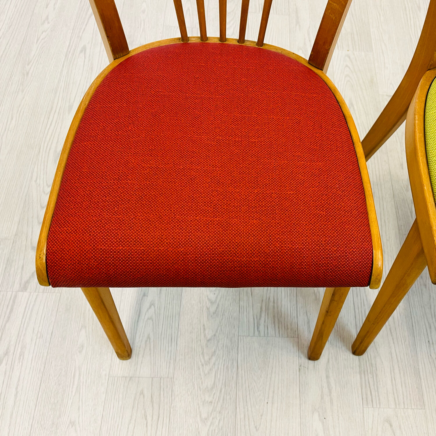 Four colourful chairs