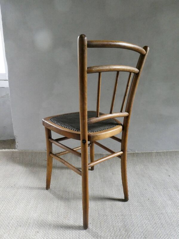 Chaise de bistrot avec assise croco, des années 20