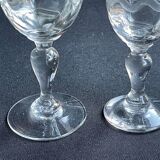 14 Meisenthal blown and engraved digestive glasses