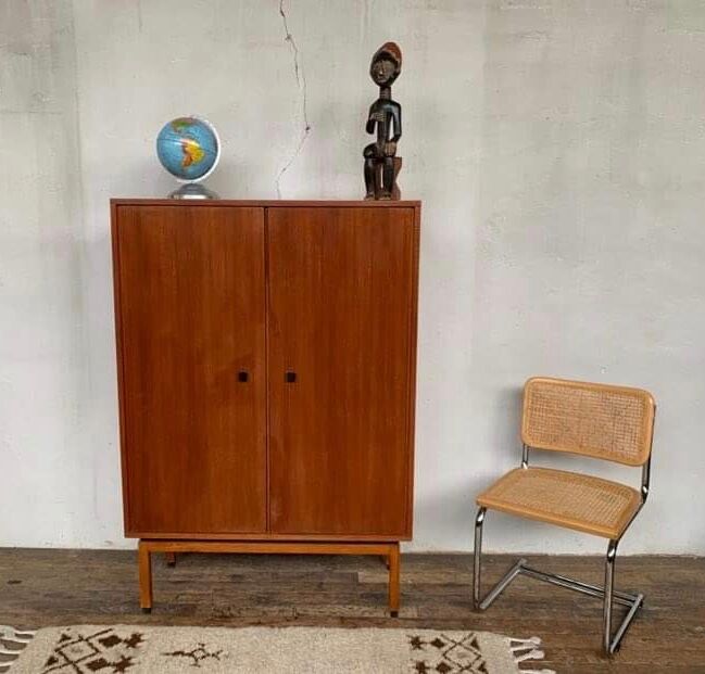 Vintage Scandinavian Teak Wardrobe with 2 doors