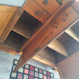 Art Deco buffet, marble trays, antique sideboard, display cabinet.