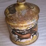 Vintage pot with parietal decoration (DLG André Quiron or Bruno) Vallauris.