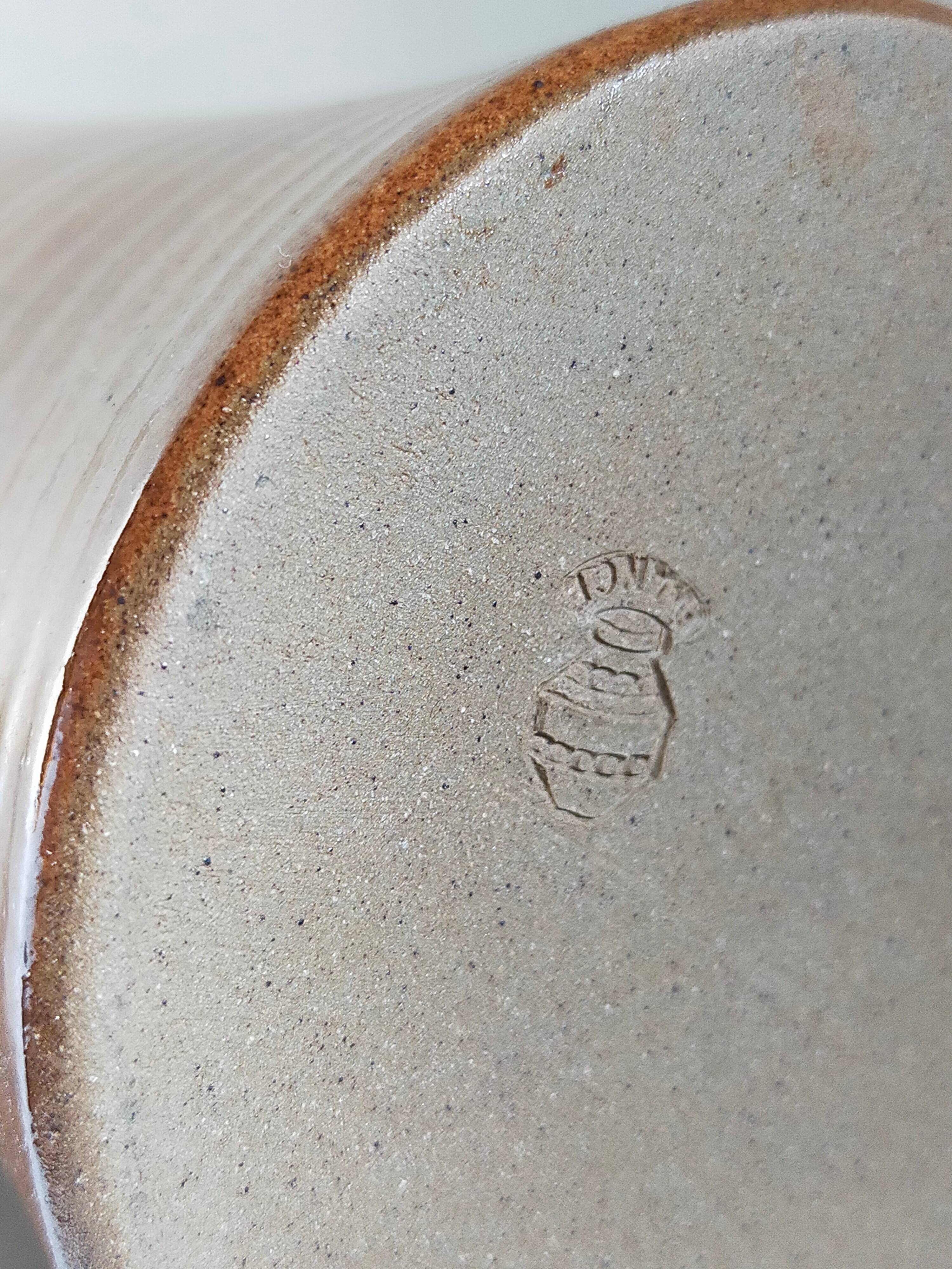 Vintage enameled stoneware potter's diabolo vase