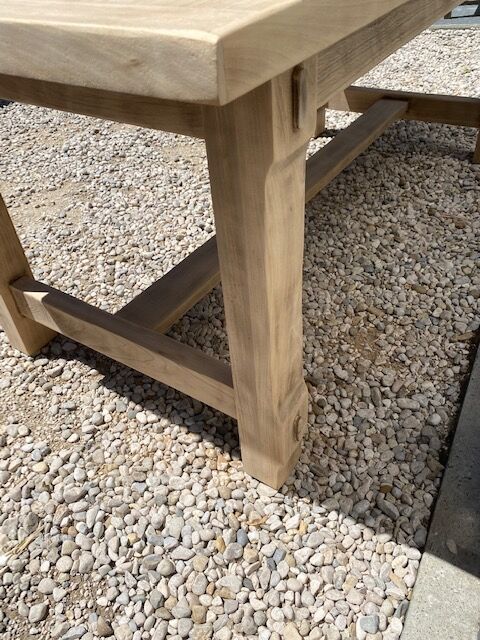 Stripped farmhouse table extensions to 255 cm