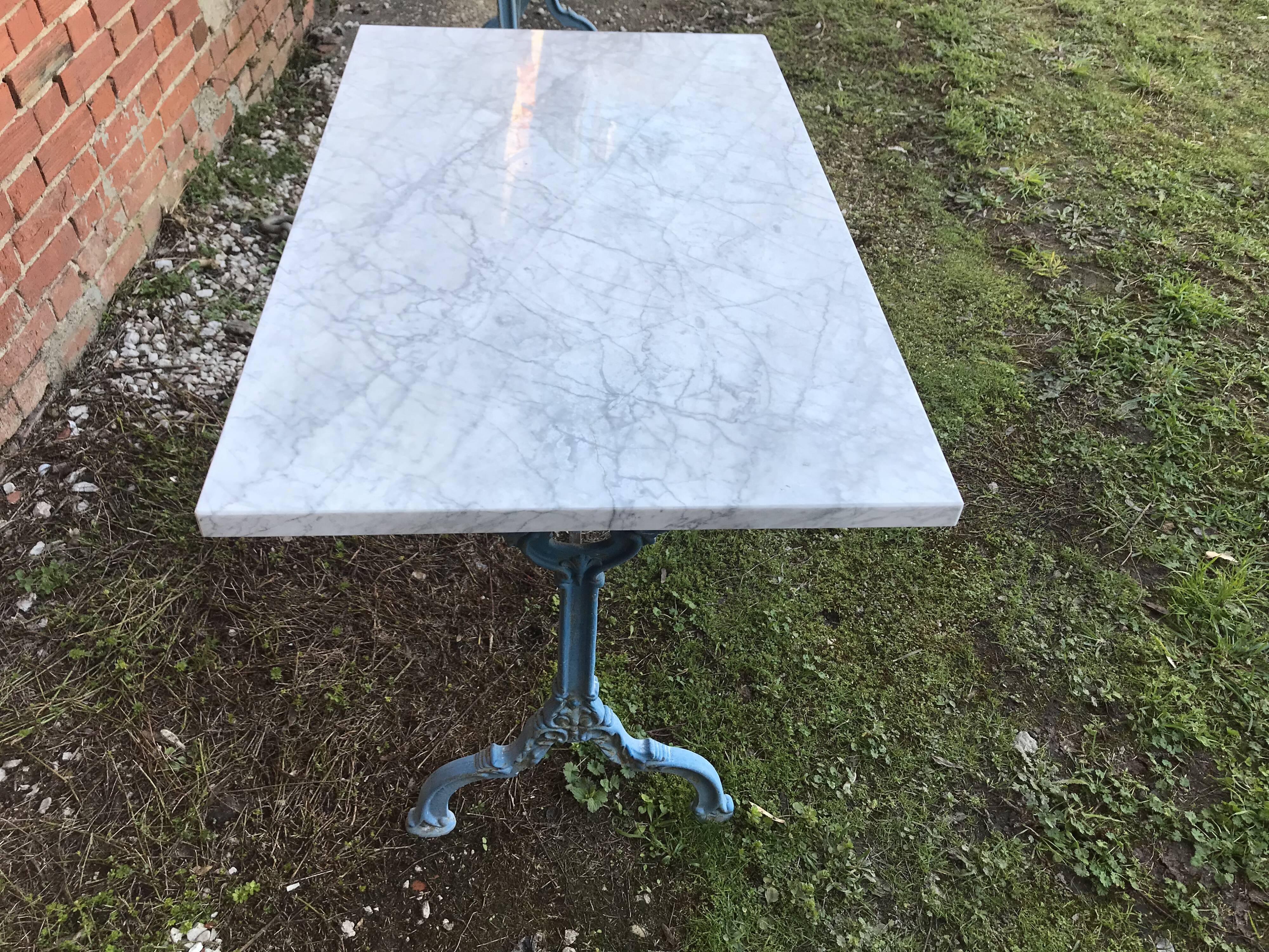 Polished marble bistro table
