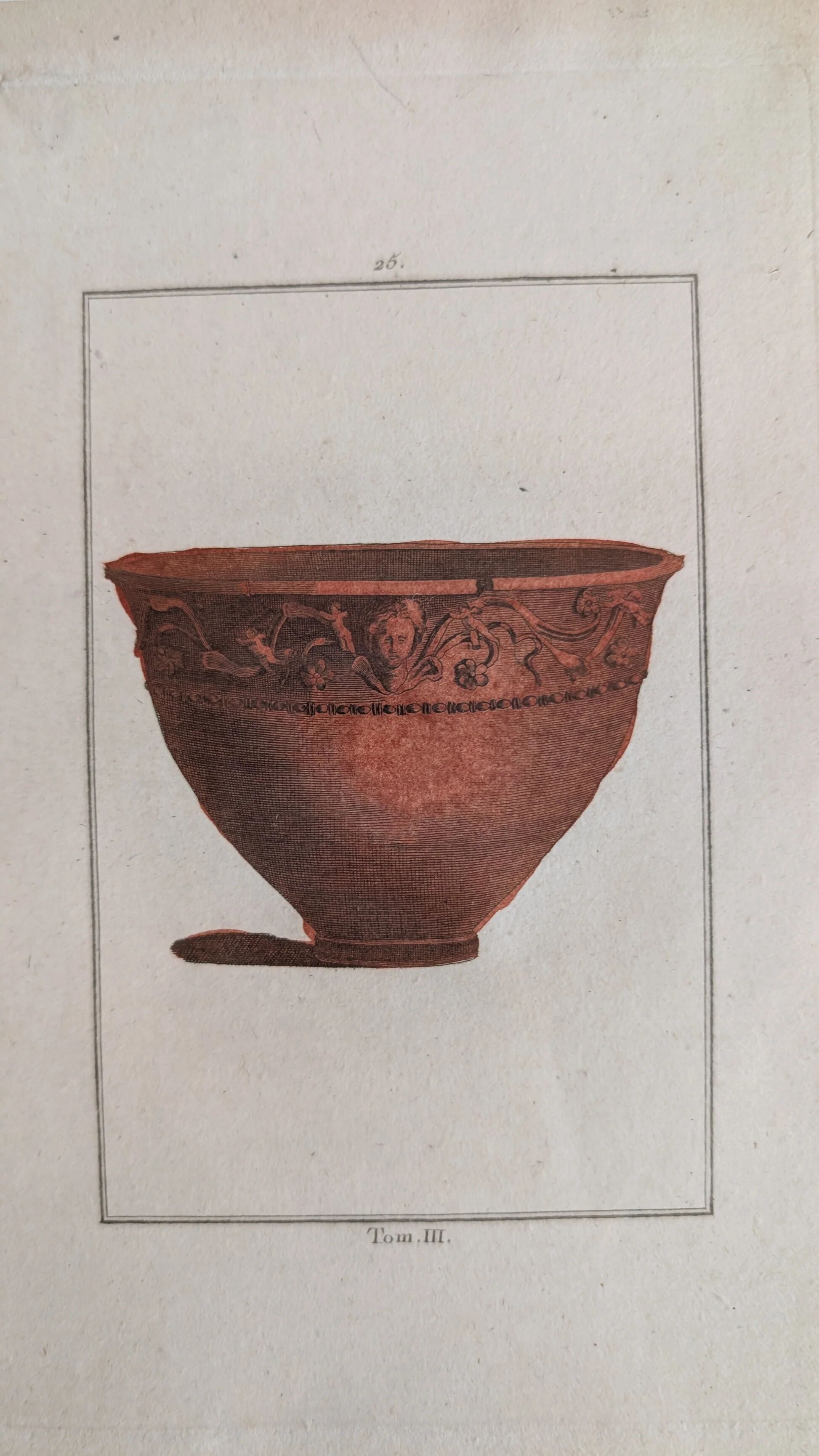 Ancient antique pottery engraving