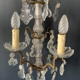 Gilt bronze chandelier with crystal pendants, early 20th century
