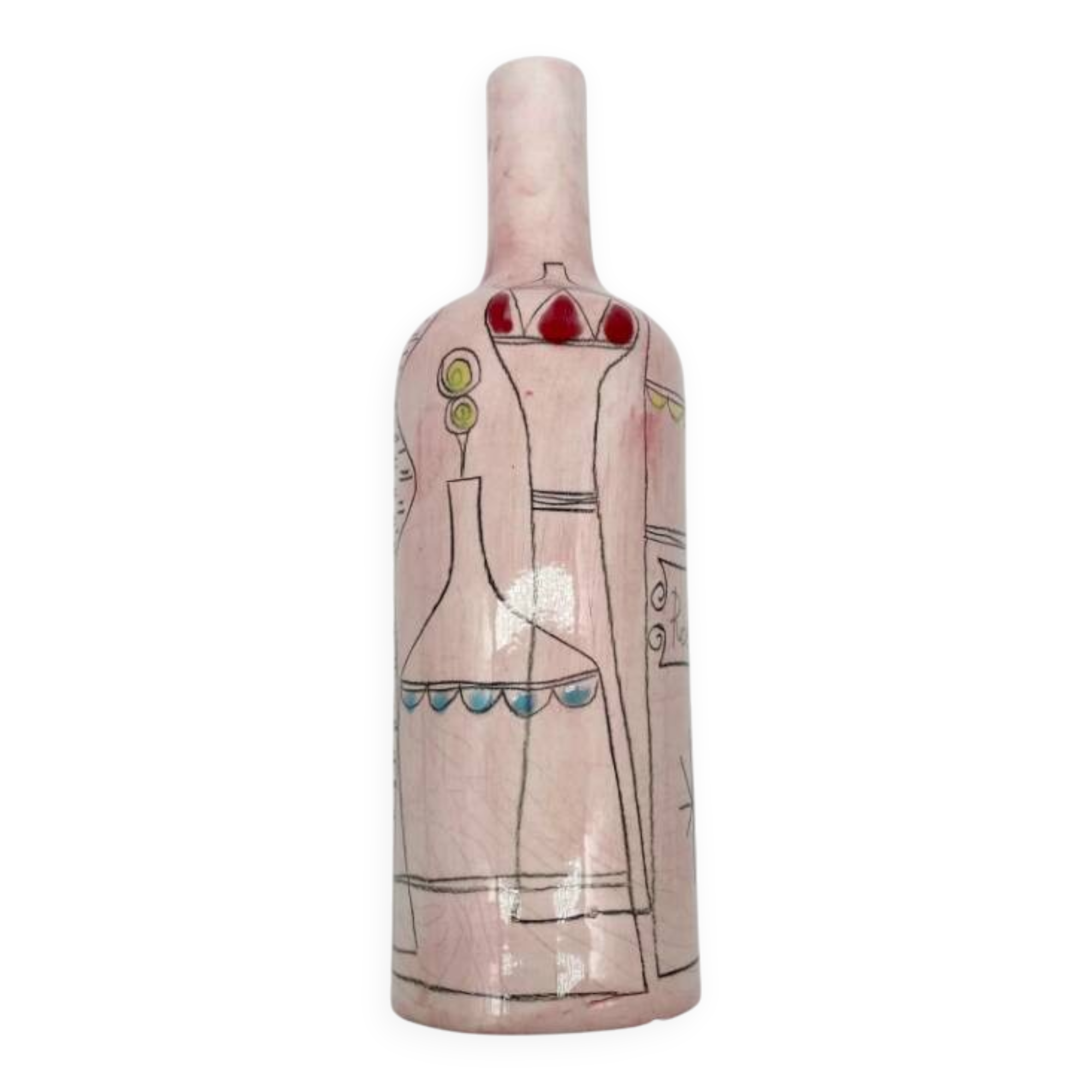Ceramic "bottle" vase, Prato, Italy, 1960s