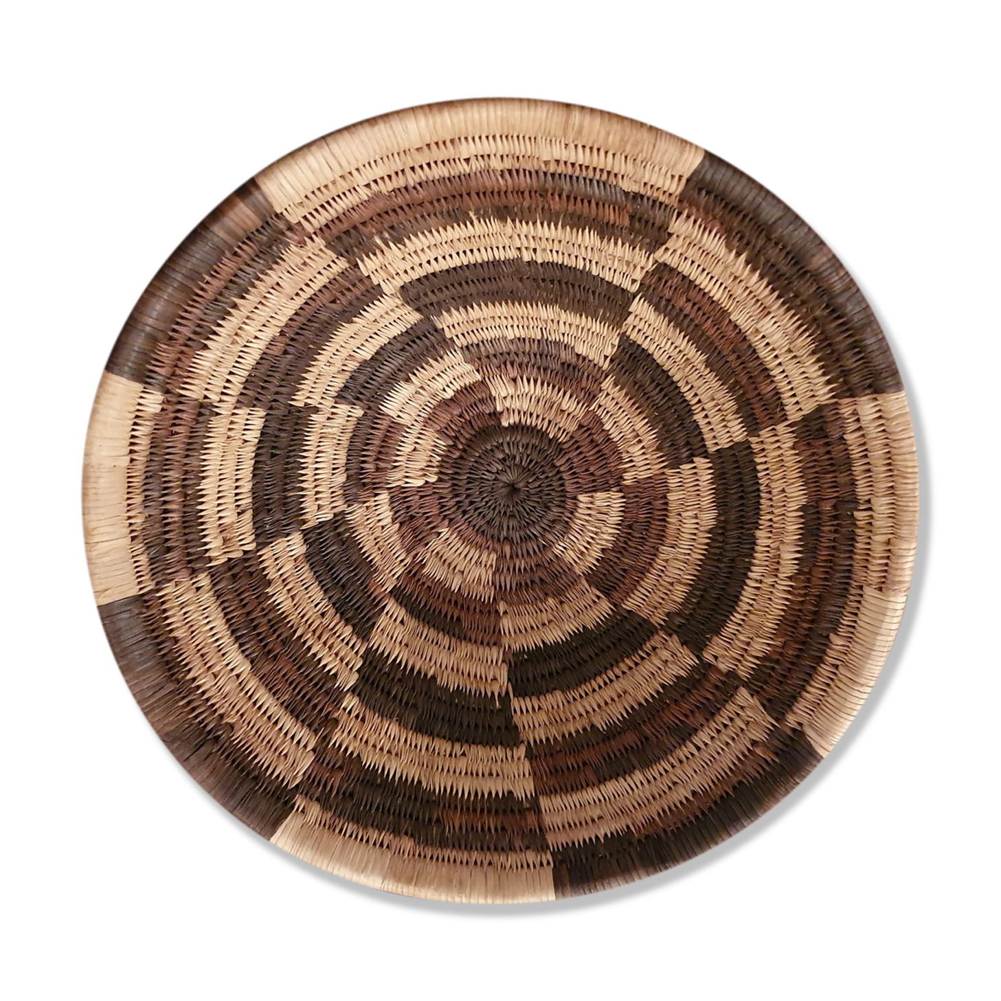 Corbeille africaine tressée, mural, panier tissé, ethnique et naturel, Botswana