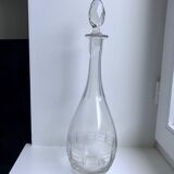 Engraved crystal wine decanter 20s-30s