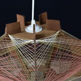 Vintage wood and thread pendant lamp