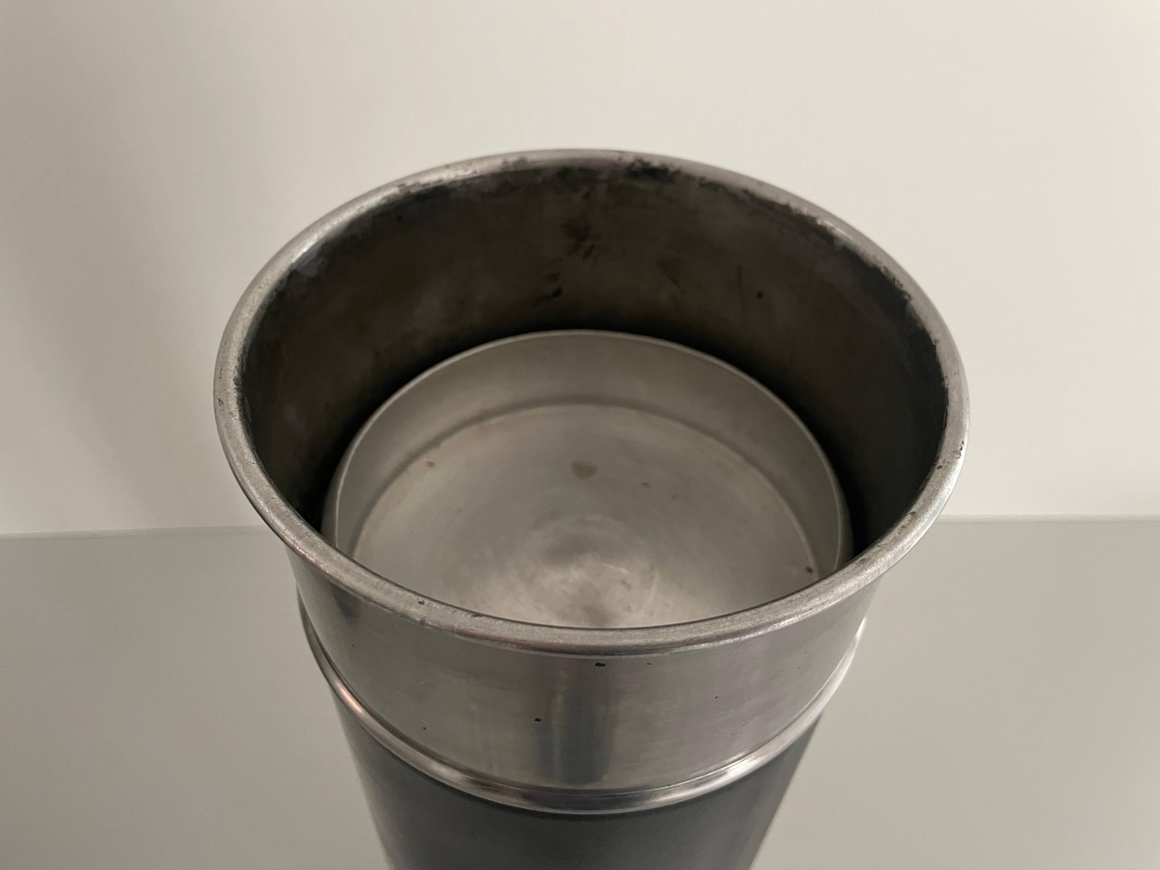 Set of 2 chrome floor ashtrays, 1960s, Germany