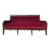 Canapé banquette époque Restaurarion velours rouge