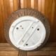 Old molded glass ceiling light + vintage metal support