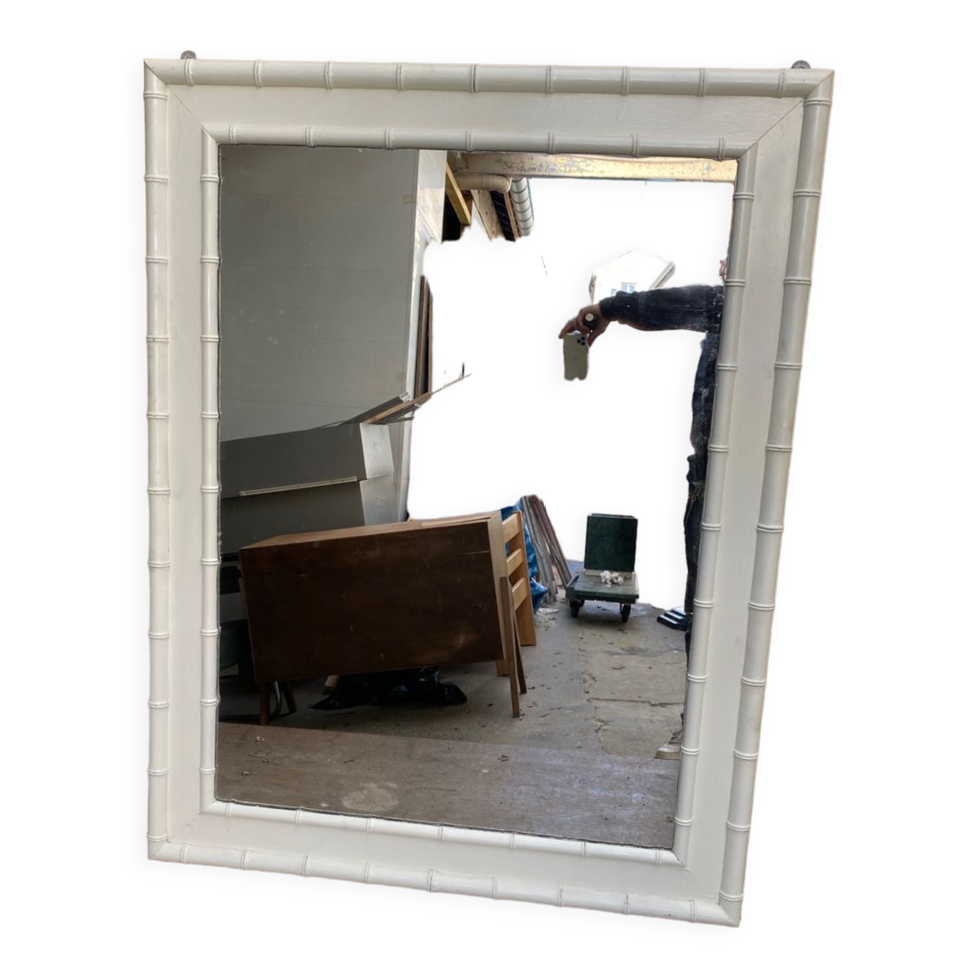 Wooden and bamboo mirror