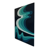 Abstract composition "The Wave", oil on hardboard, unknown artist, Italy 1980s.