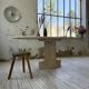 Travertine dining table 1970 Italy Tobia Scarpa