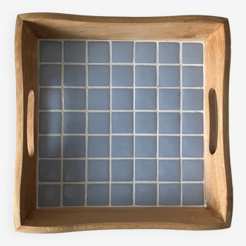 Artisanal blue tiled tray