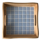Plateau carrelage bleu artisanal