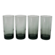 set of 4 Long Drink glasses in smoked glass Design 1970