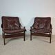 Pair of designer Scandinavian armchairs by Torbjorn Abdal, 1960s.