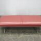 German Koinor Leather Bench with Brushed Stainless Steel Base 2020s
