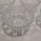 7 vintage chiseled glass cups