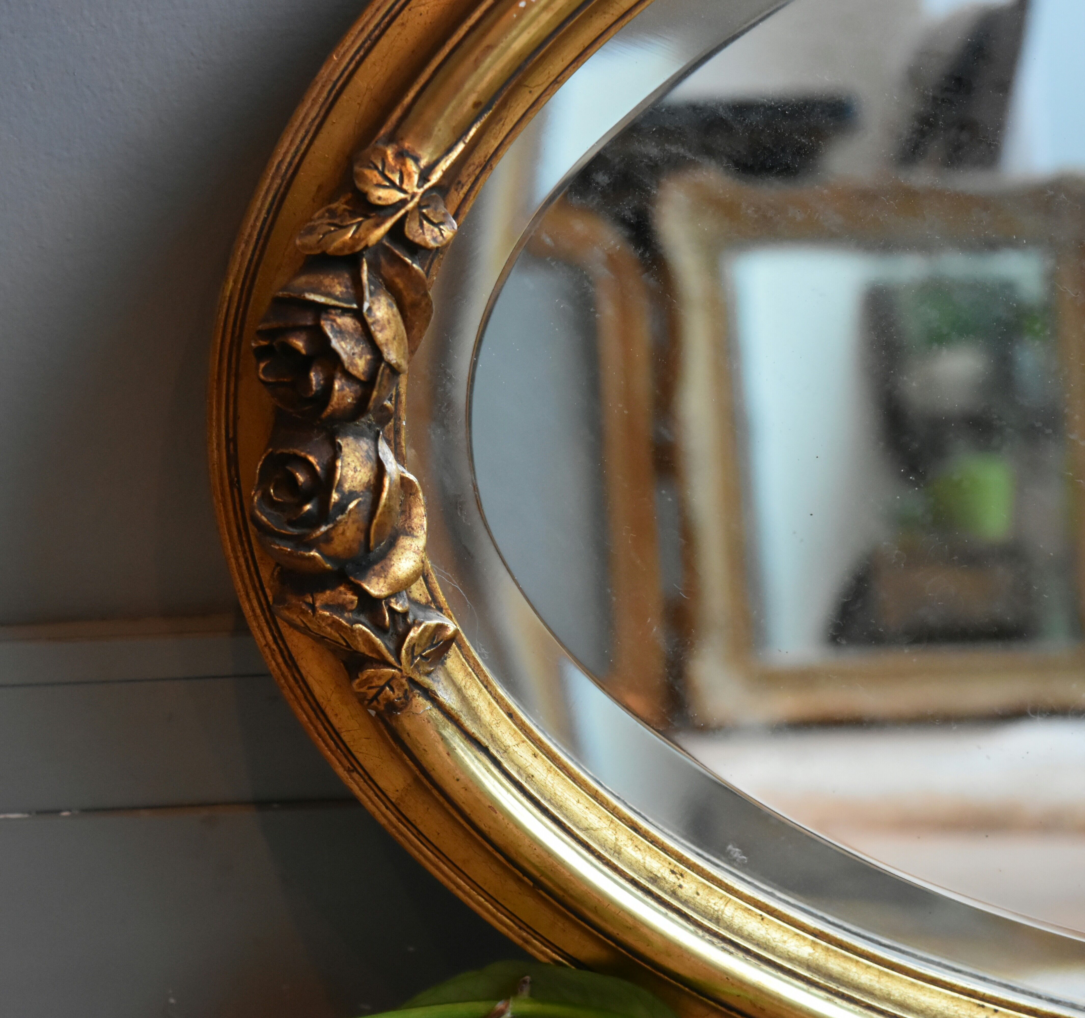 Beveled oval mirror 19th century 75x45cm