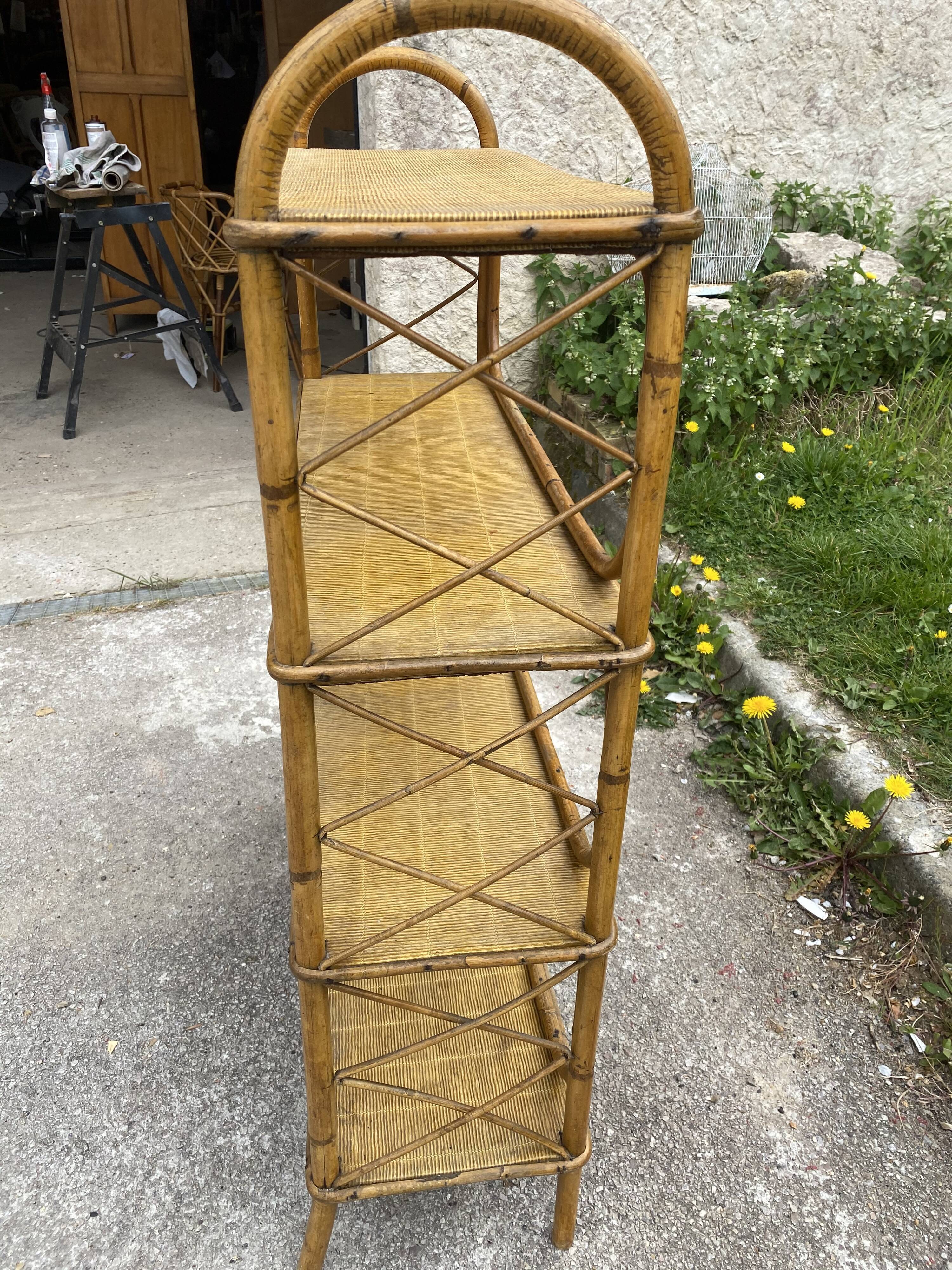 Vintage rattan shelf