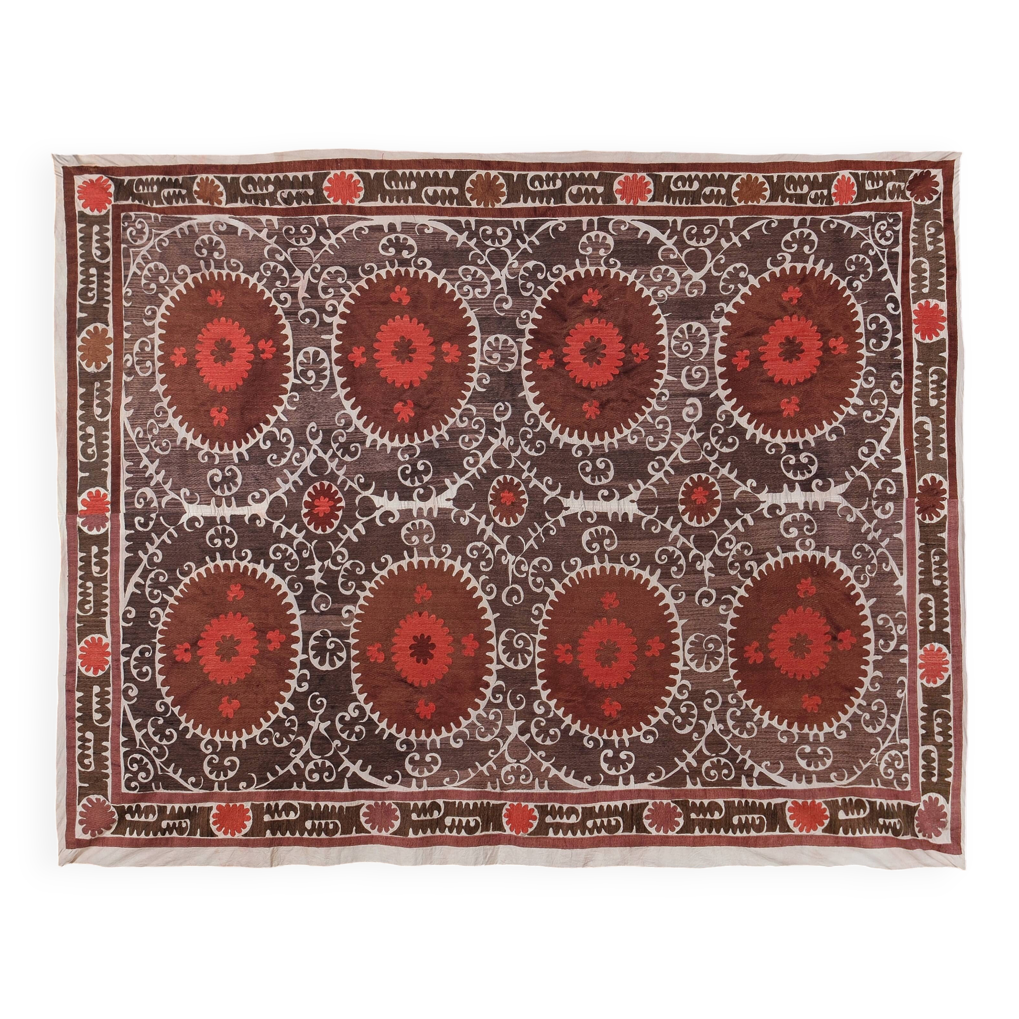 Hand knotted rug, vintage turkish rug 260x347 cm