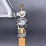 Art Deco desk lamp Pirouett chrome, brass and wood, 1930