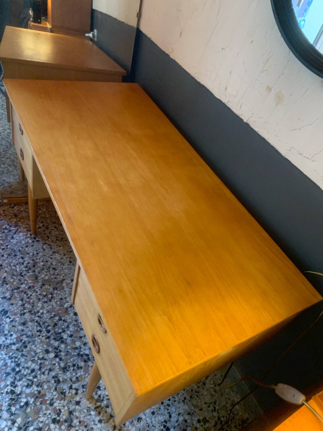 Scandinavian-style desk in light wood